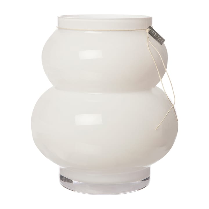 Ernst glass vase curved 21.5 cm - White - ERNST