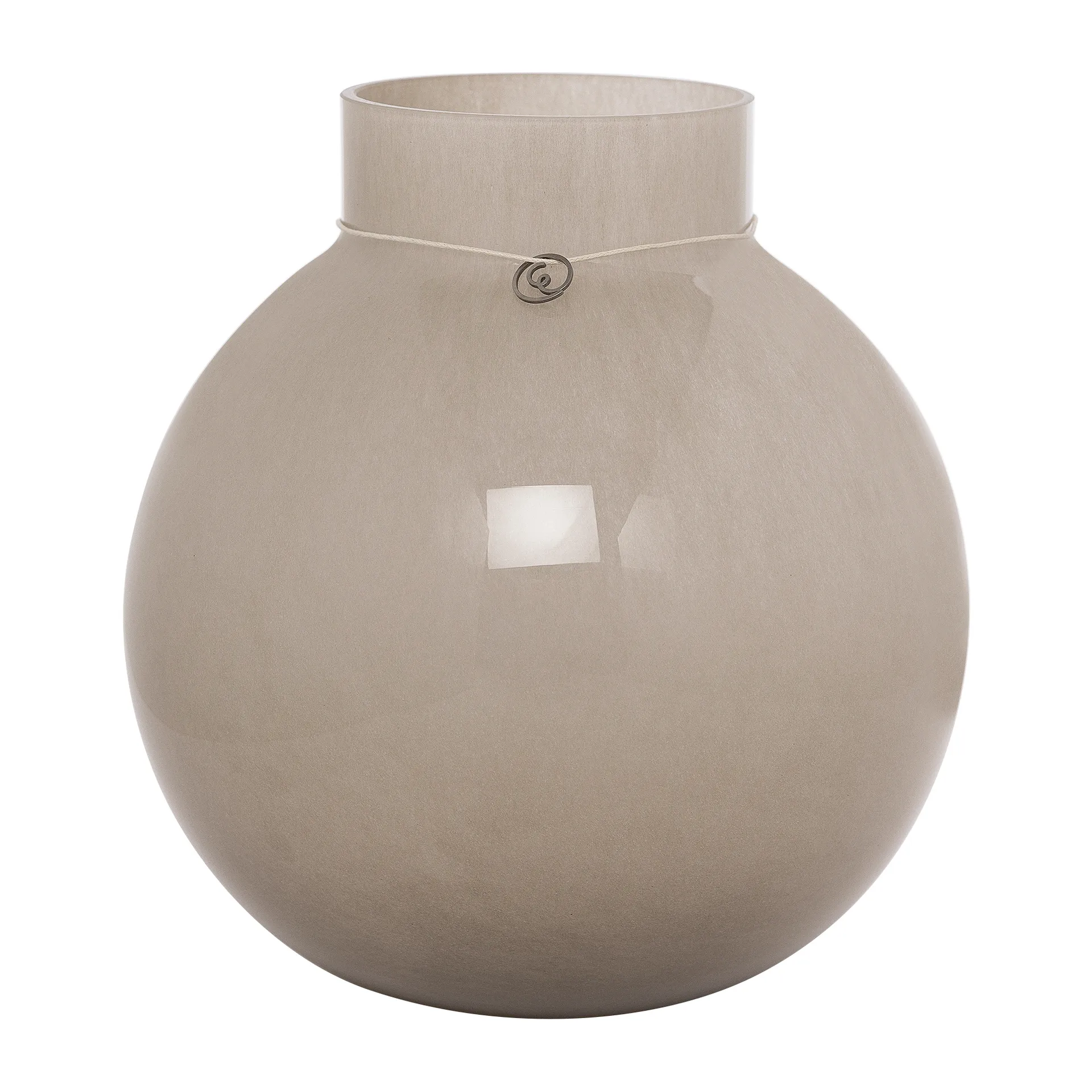 Ernst glass vase round beige, H22 cm Ø21 cm ERNST