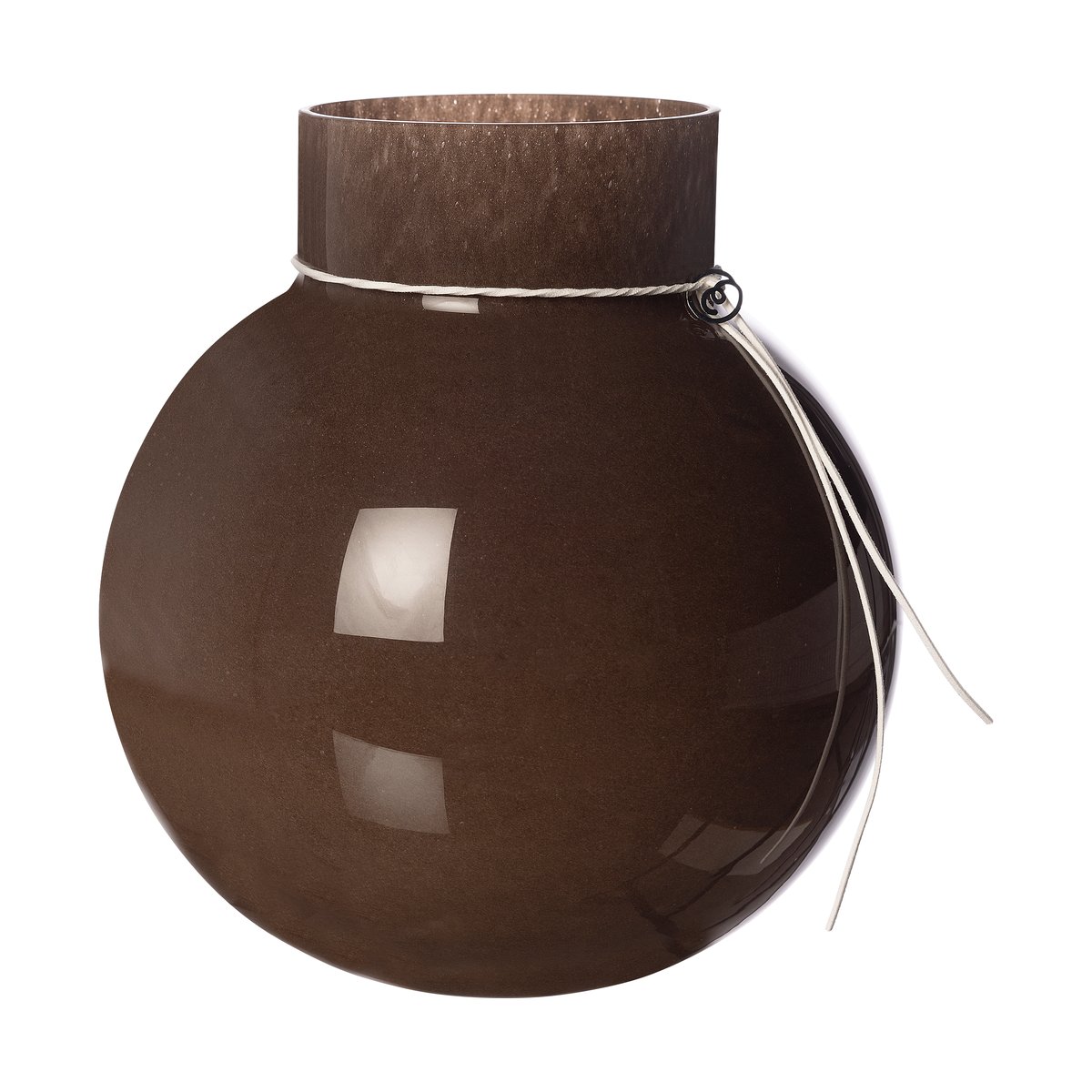Ernst glass vase round brown H22 cm o21 cm | Scandinavian Design | Vases | Brown