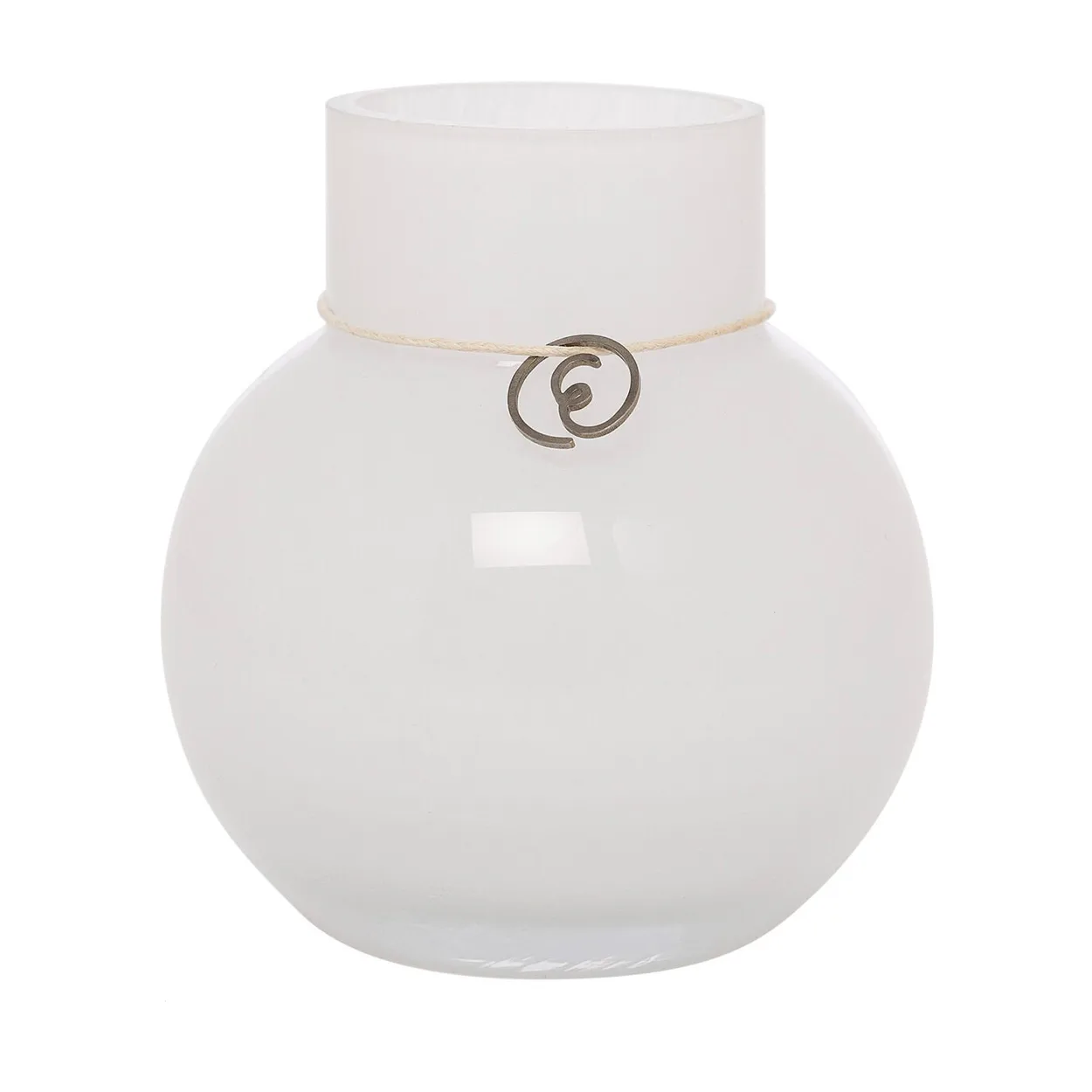 Ernst glass vase round white H10 cm o9 cm | Scandinavian Design | Vases | White
