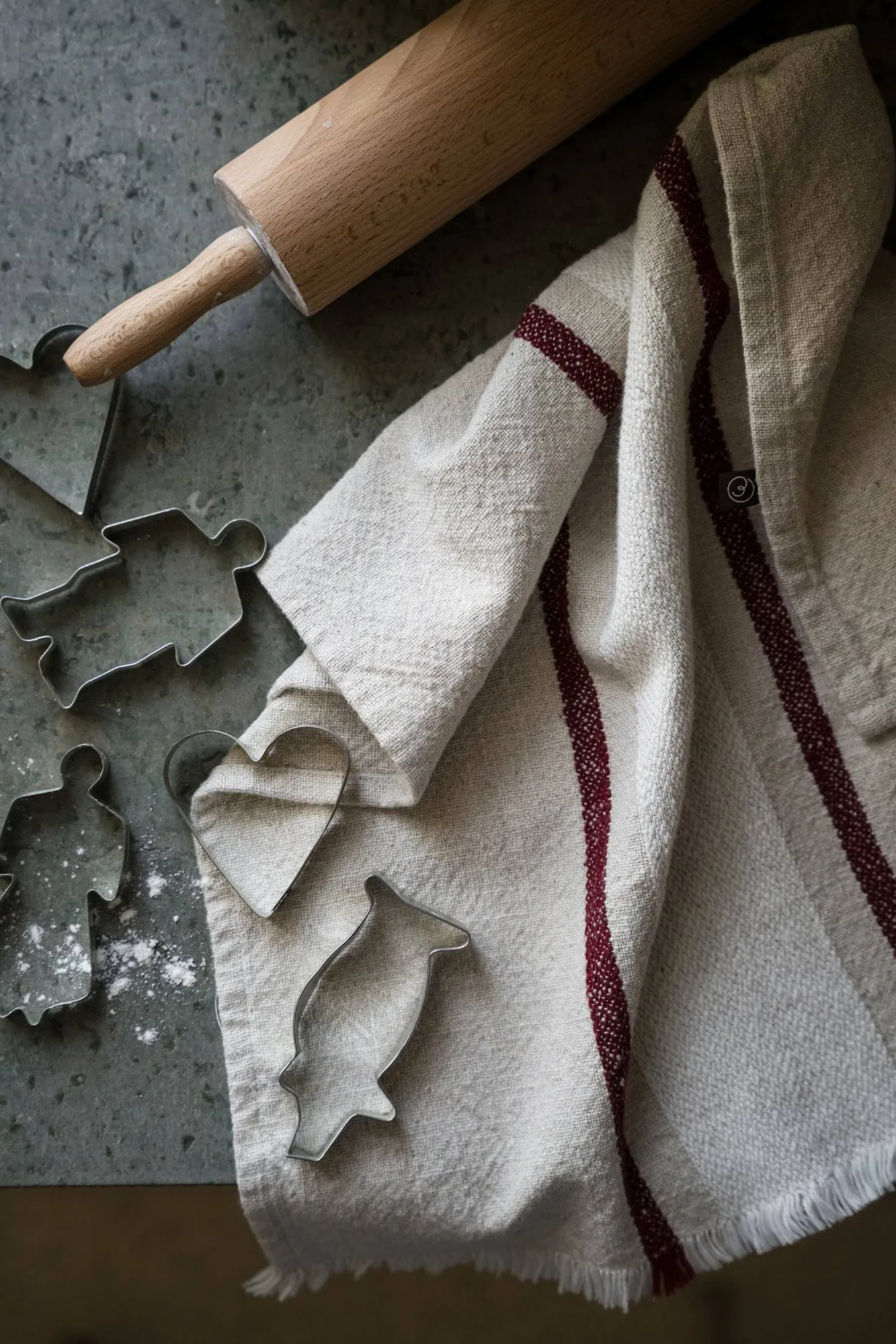 Ernst kitchen towel, Natural-white-red, 47x70 cm ERNST