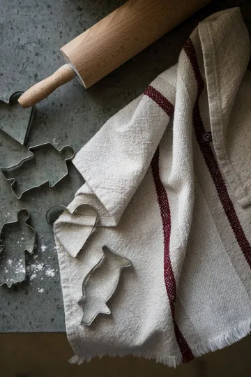 Ernst kitchen towel - Natural-white-red, 47x70 cm - ERNST