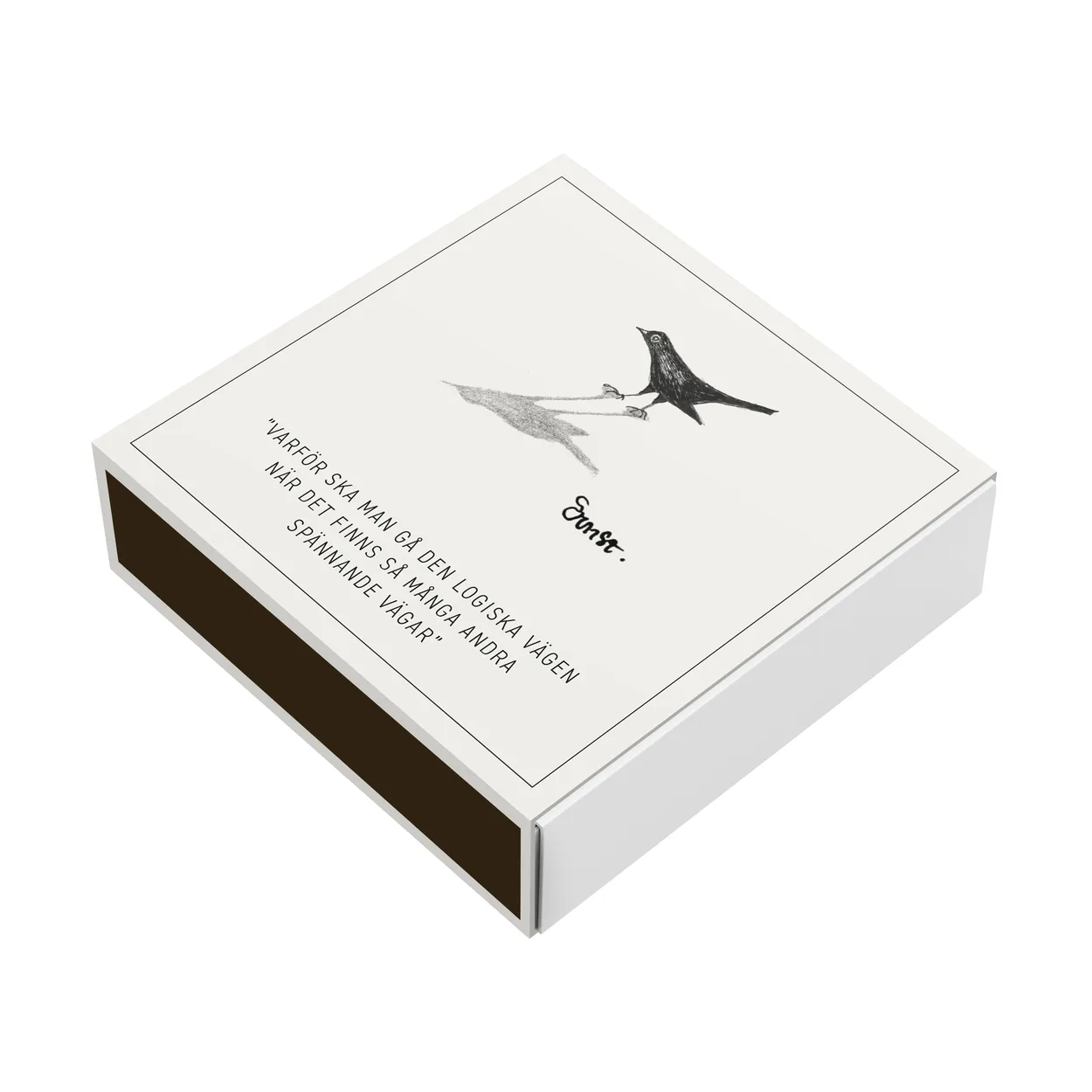 Ernst matchbox 11x11 cm Bird | Scandinavian Design | Candle accessories | White