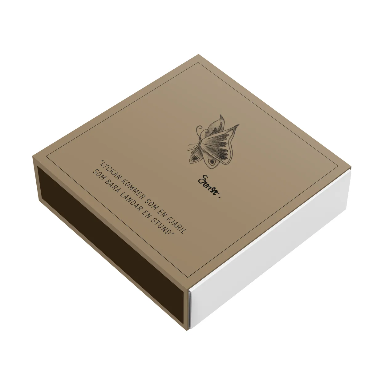 Ernst matchbox 11x11 cm Butterfly | Scandinavian Design | Candle accessories | Brown