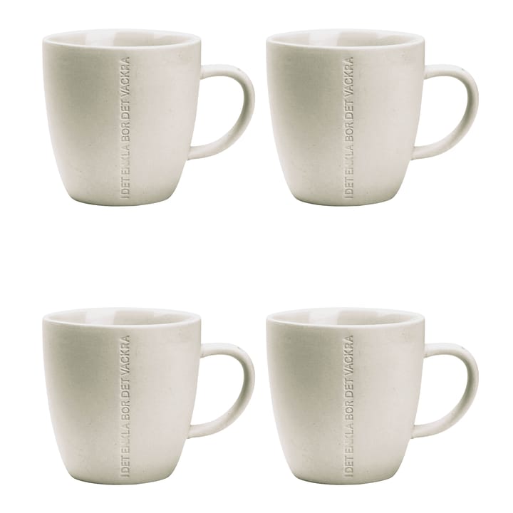 Ernst mug with quote 4-pack - natural white - ERNST