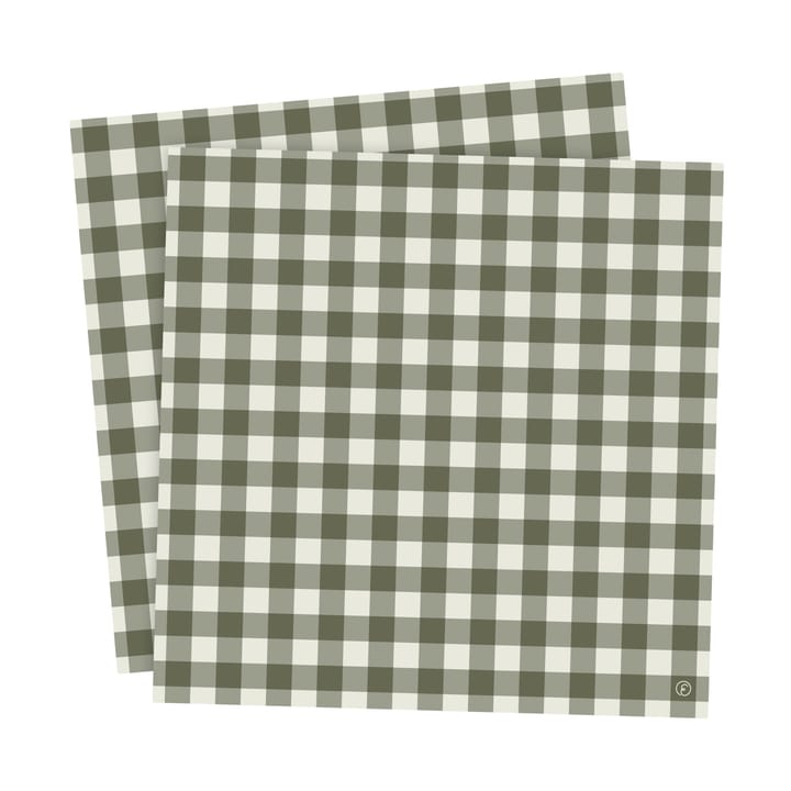 Ernst napkin checkered 33x33 cm 20-pack - Green-light grey - ERNST