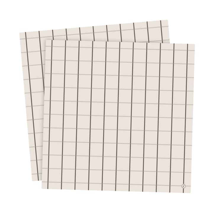 Ernst napkin large checkered 33x33 cm 20-pack - Beige-mole - ERNST