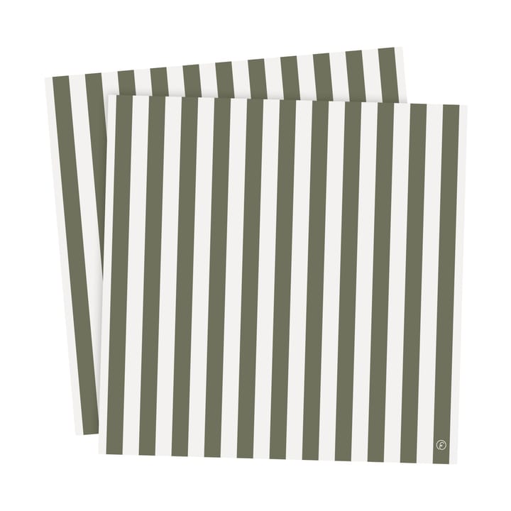 Ernst napkin striped 33x33 cm 20-pack - Green-white - ERNST