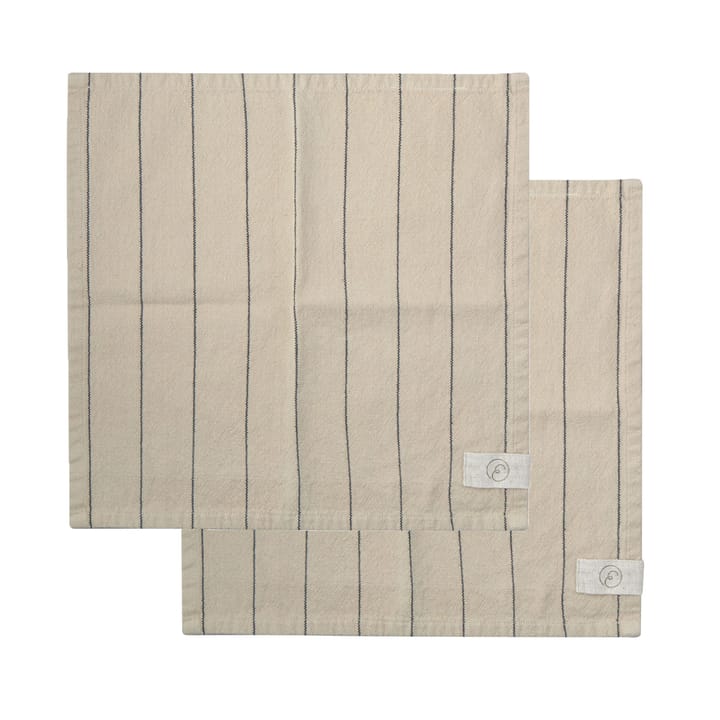Ernst napkin stripes 2-pack - natural-black - ERNST