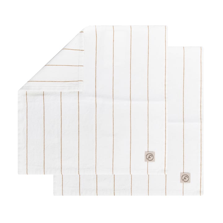 Ernst napkin stripes 2-pack - white-saffron - ERNST