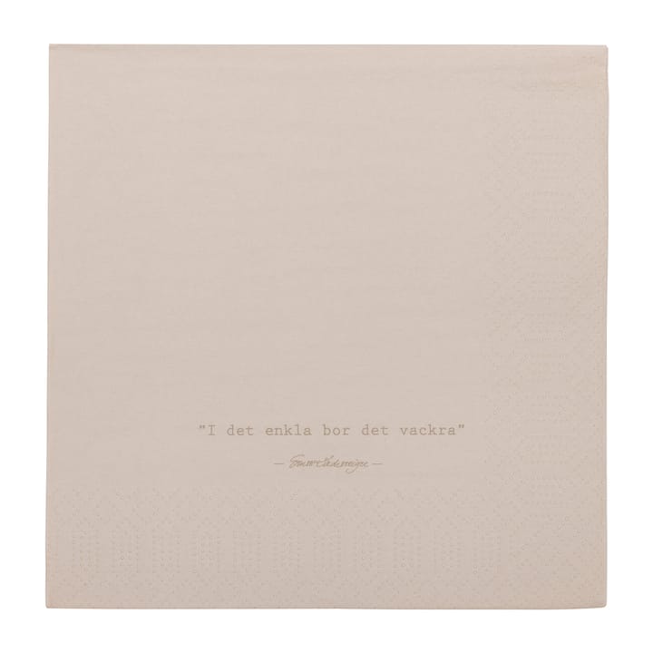 Ernst napkin with citat I det enkla 20-pack, Beige ERNST