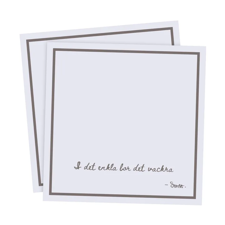 Ernst napkin with citat I det enkla 20-pack - Light grey - ERNST