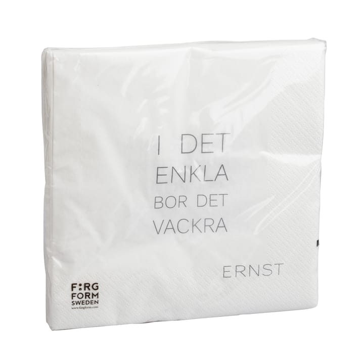 Ernst napkin with citat I det enkla 20-pack - White - ERNST