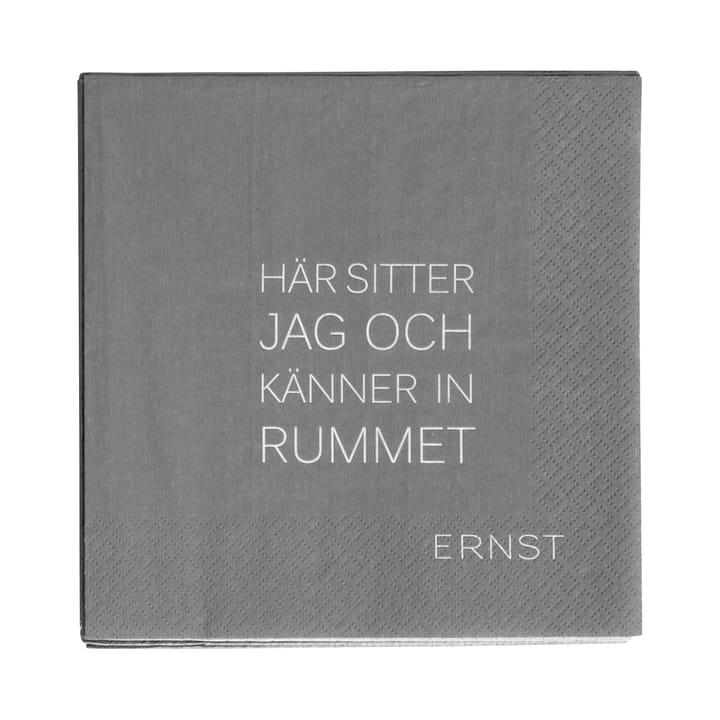 Ernst napkin with citat Tid-Rum 20-pack - Grey - ERNST