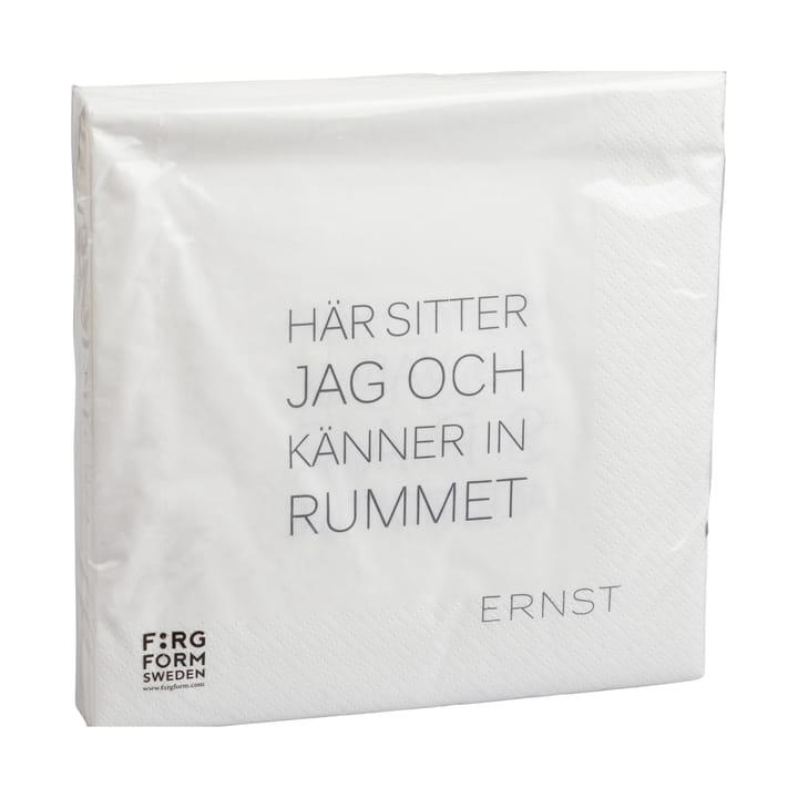 Ernst napkin with citat Tid-Rum 20-pack - White - ERNST