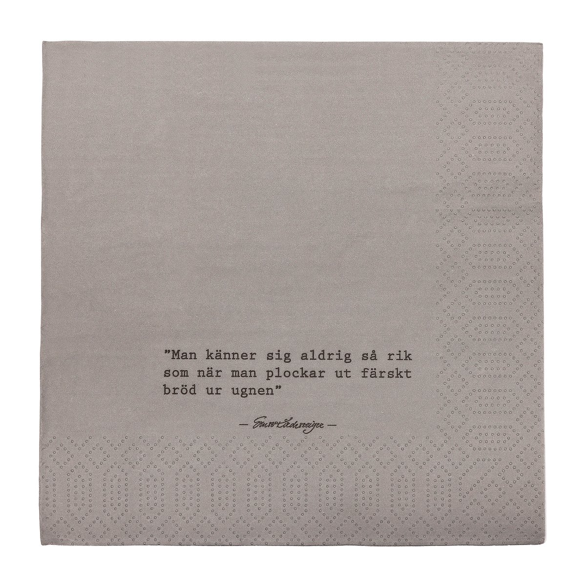 Ernst napkin with quote Bread 20-pack Graw | Scandinavian Design | Paper napkins | Grey
