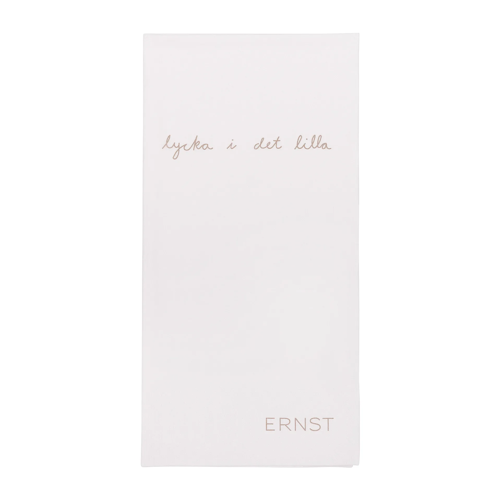 Ernst napkin with quote Lycka i det lilla 20-pack, white-grey ERNST