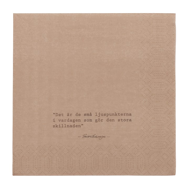 Ernst napkin with quote spotlights 20-pack, Nutmeg ERNST