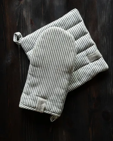 Ernst oven mitt striped - Sage-white - ERNST