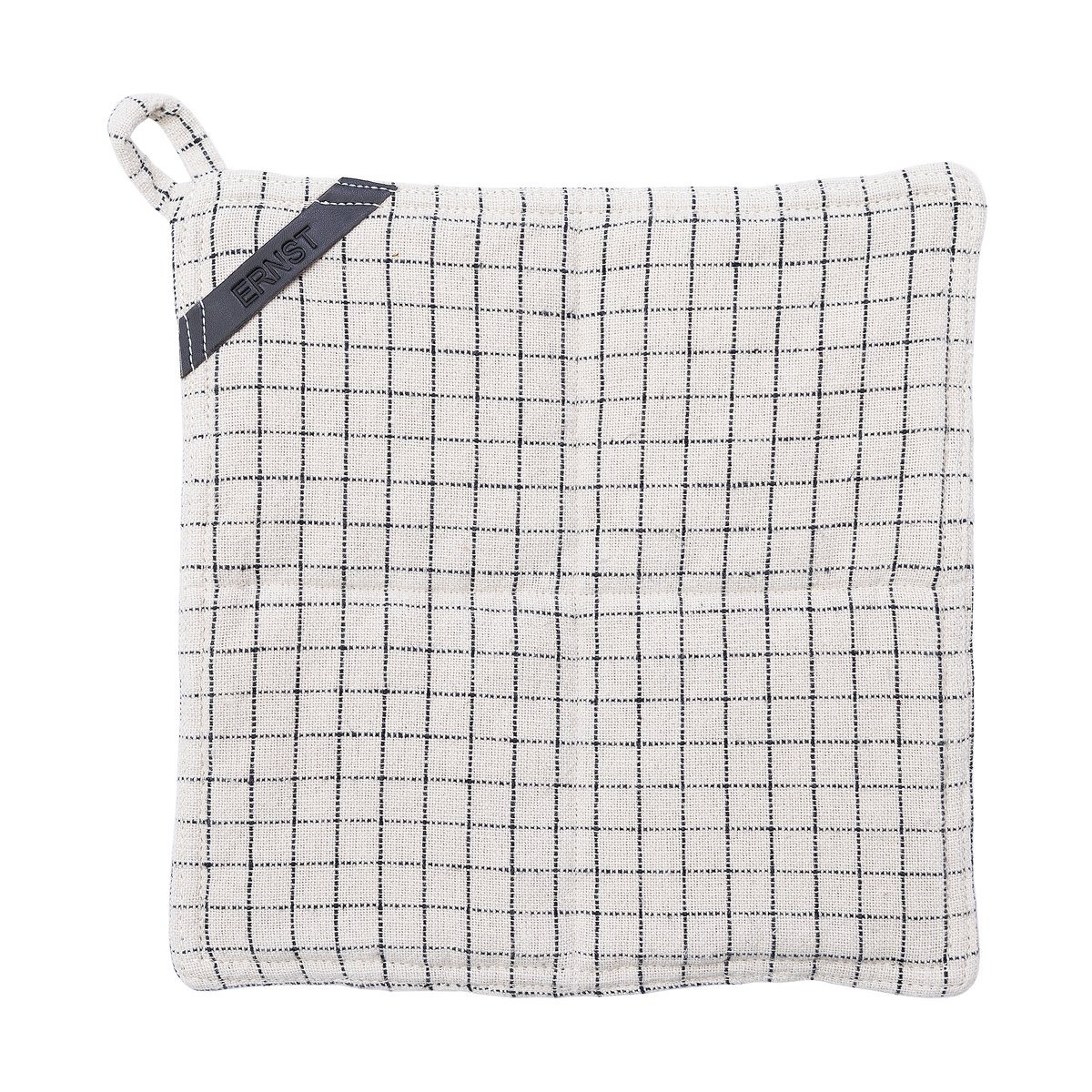 Ernst pot holder checkered 25x25 cm Checkered nature-black