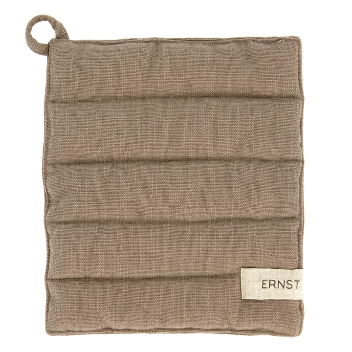 Luxurious Oven Mitt & Quilted Pot Holders, Linen-Cotton, Set - Charcoal Grey