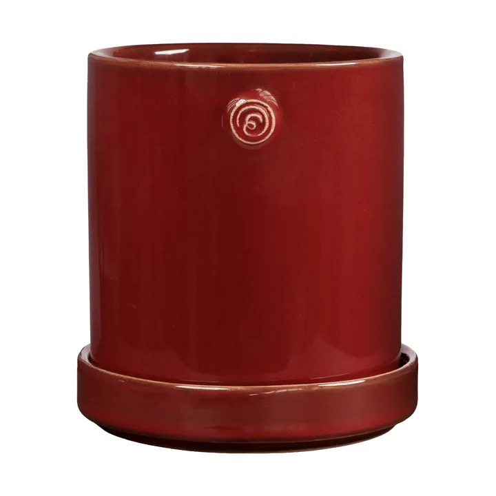 Ernst pot with saucer - Red, Ø10x11 cm - ERNST