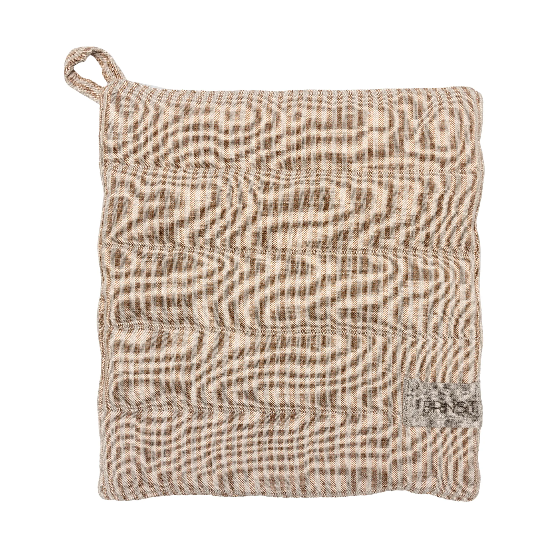 Ernst potholder striped 23x25 cm, Cola-beige ERNST