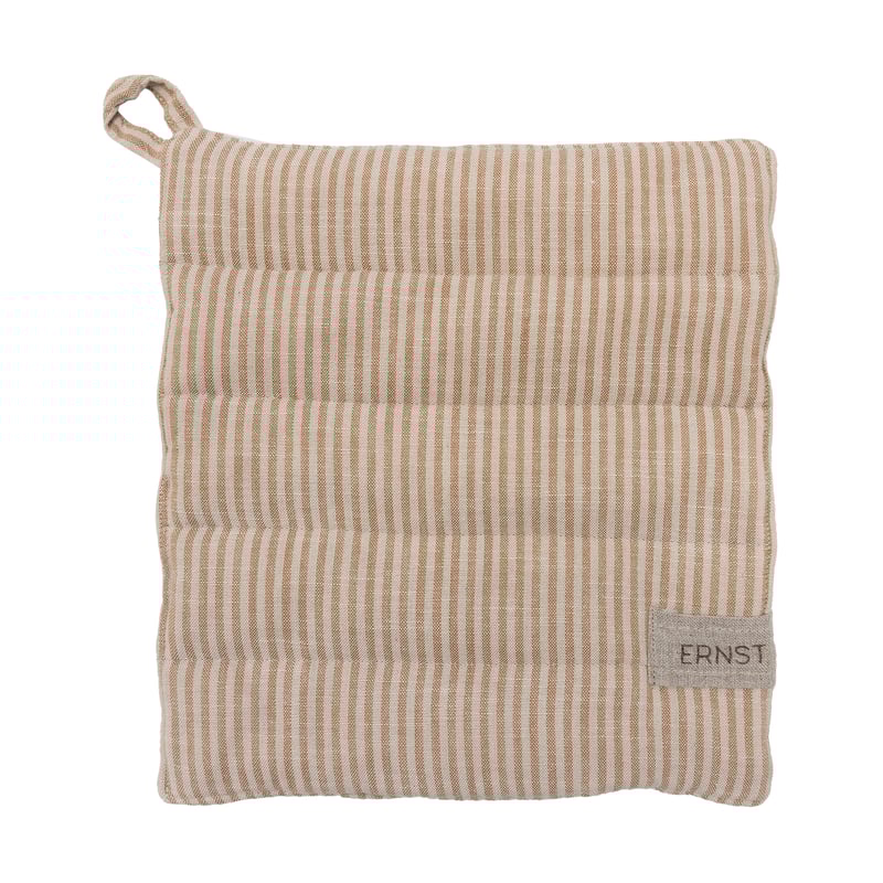 ERNST Ernst potholder striped 23x25 cm Cola-beige