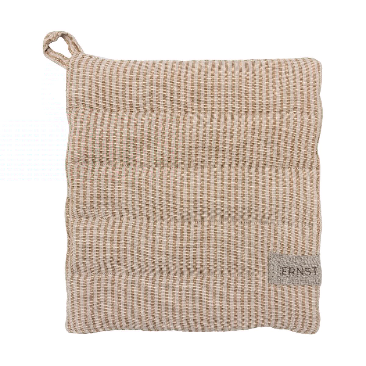 ERNST Ernst potholder striped 23x25 cm Cola-beige