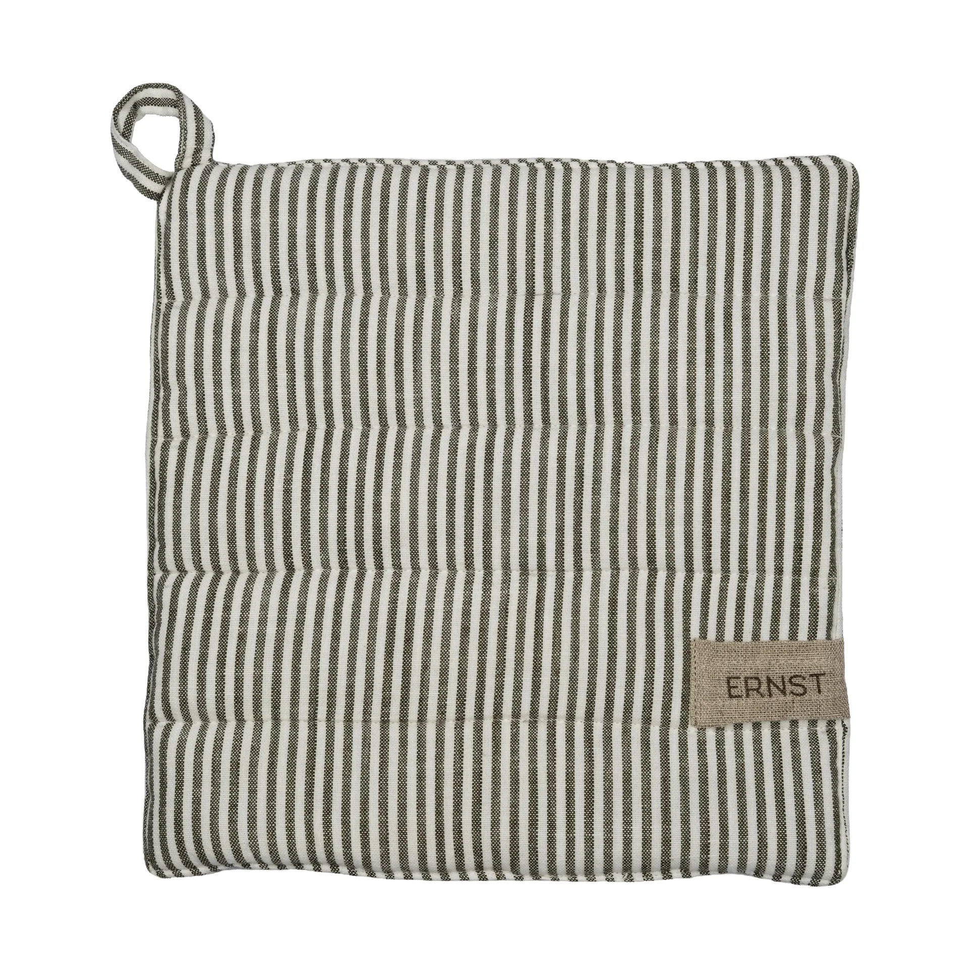 Ernst potholder striped 23x25 cm, Sage-white ERNST