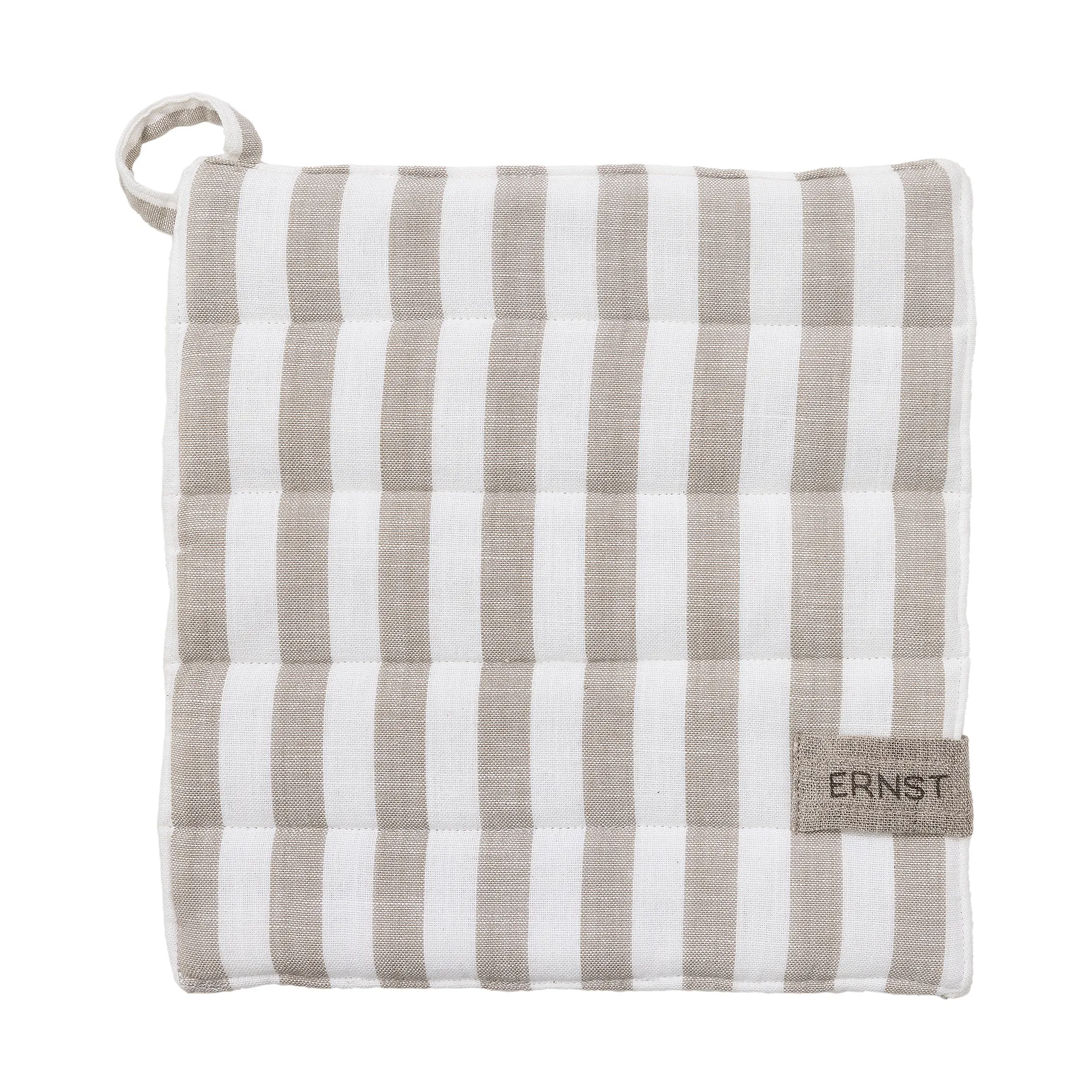 Ernst potholder wide stripes 23x25 cm, Beige-white stripe ERNST