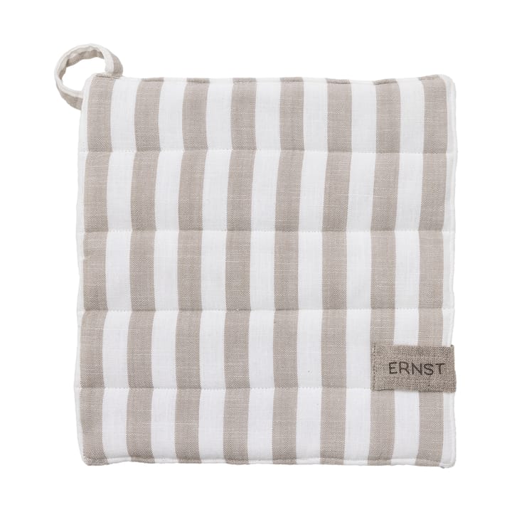 Ernst potholder wide stripes 23x25 cm - Beige-white stripe - ERNST