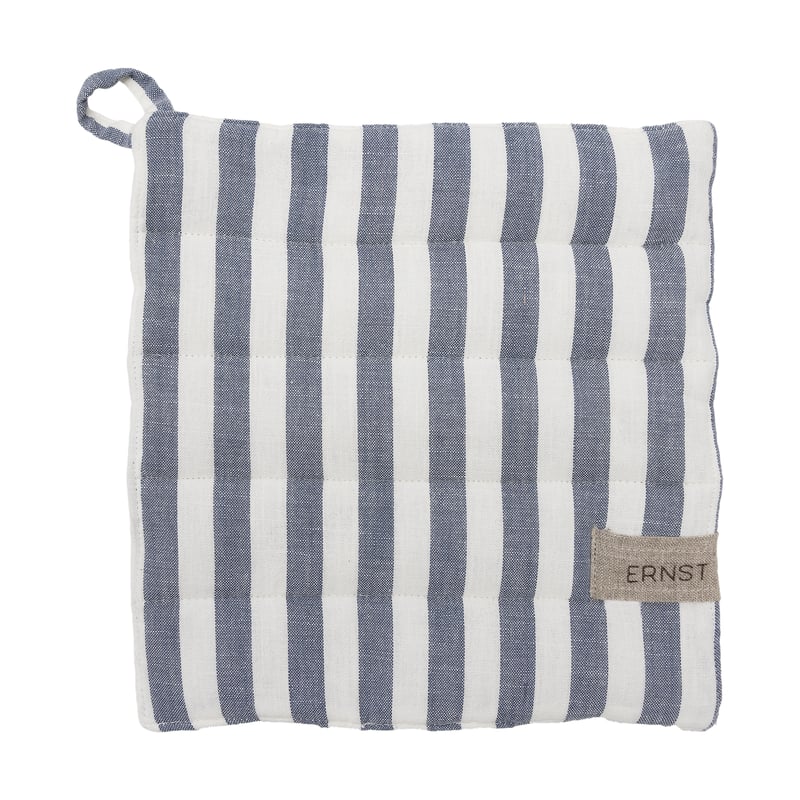 ERNST Ernst potholder wide stripes 23x25 cm Blue-white