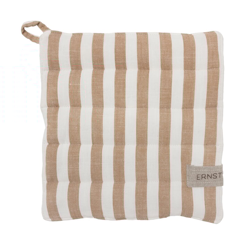 ERNST Ernst potholder wide stripes 23x25 cm Kola white