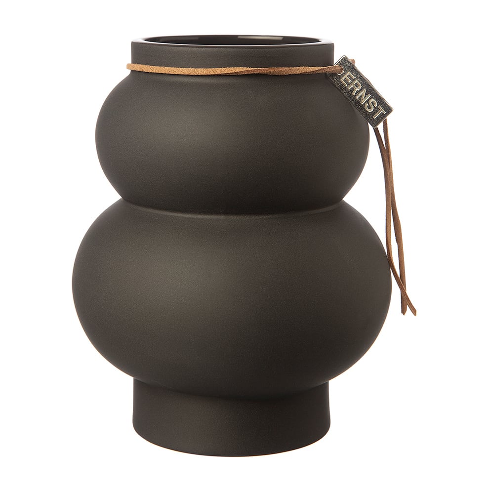 Ernst stoneare vase curve 21.5 cm Dark grey | Scandinavian Design | Vases | Grey