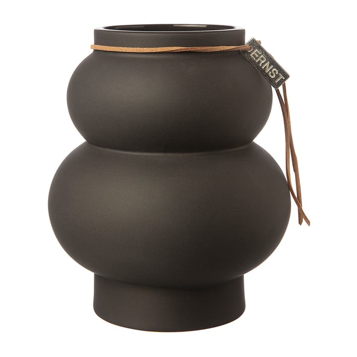 Ernst stoneware vase curve 14 cm, Dark grey ERNST