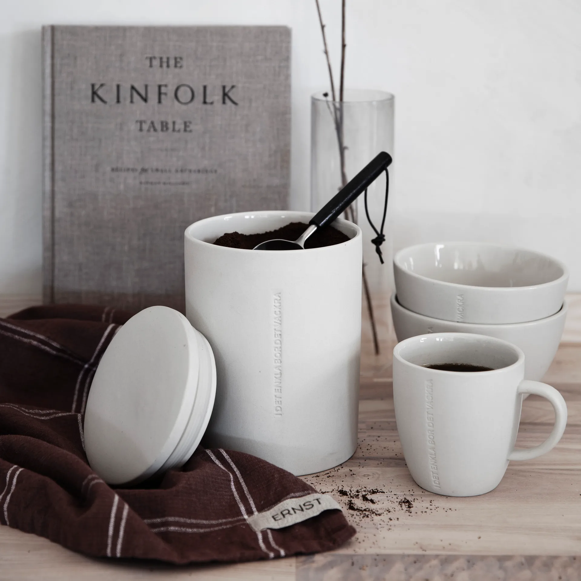 Ernst storage jar stoneware, white ERNST