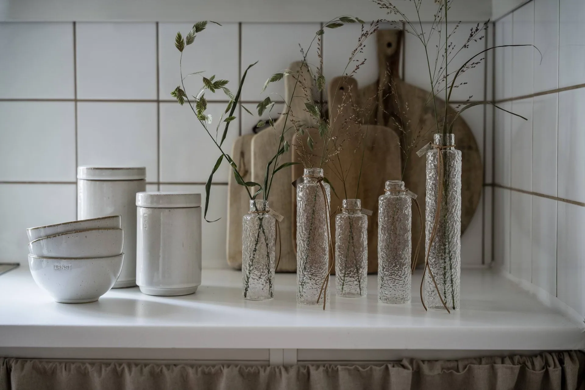 Ernst structure glass vase clear, Ø5x20 cm ERNST