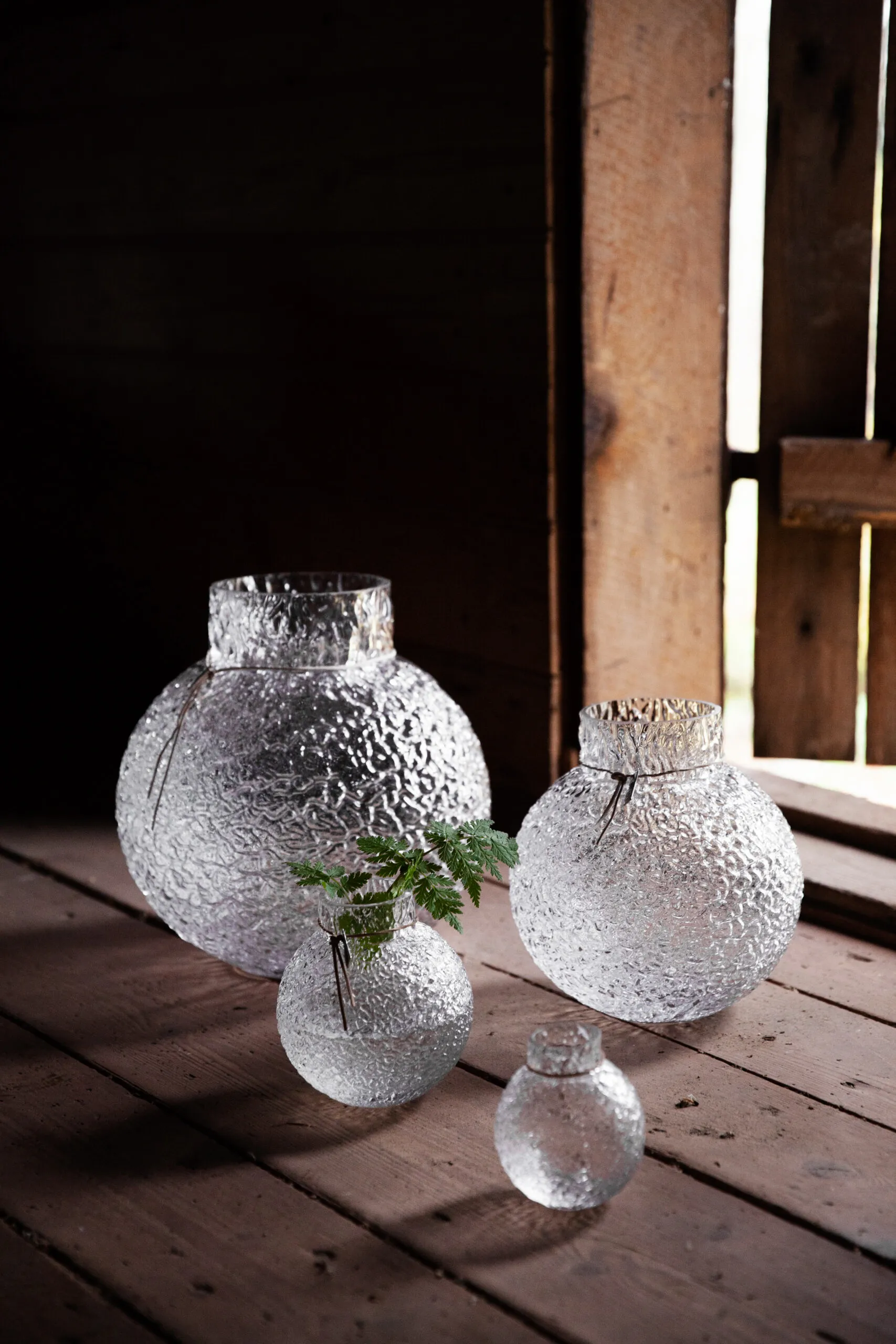 Ernst structure glass vase clear, Ø9x10 cm ERNST