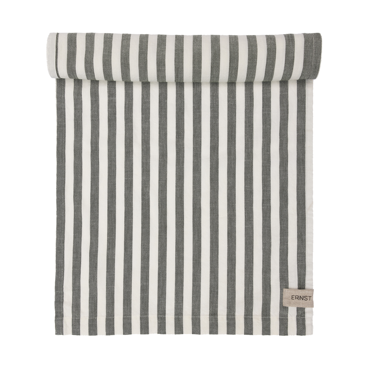 Ernst table runner wide stripes 45x150 Green-white | Scandinavian Design | Table runners | Green