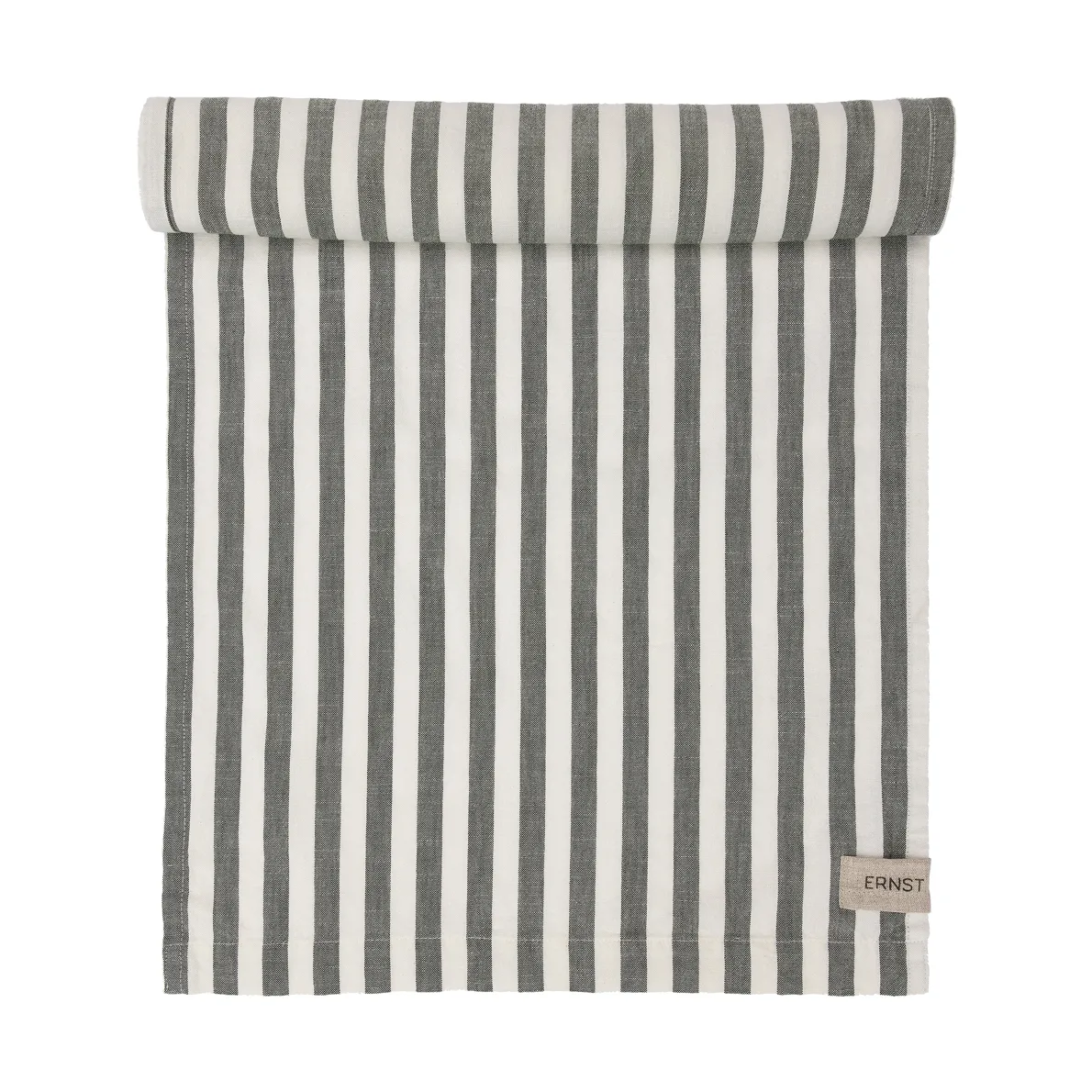 Ernst table runner wide stripes 45x250, Green-white ERNST