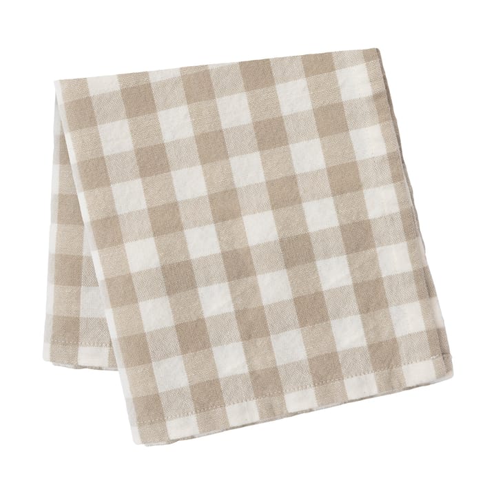 Ernst tablecloth checkered 145x340 cm - Beige-white - ERNST