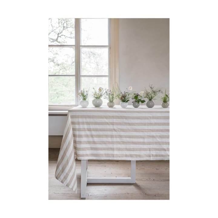Ernst tablecloth striped 145x300 cm - Beige-white - ERNST