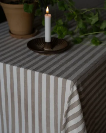 Ernst tablecloth striped 145x300 cm - Beige-white - ERNST