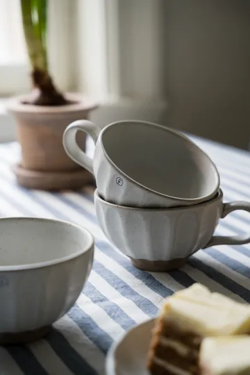 Ernst tablecloth striped 145x300 cm - Blue-white - ERNST