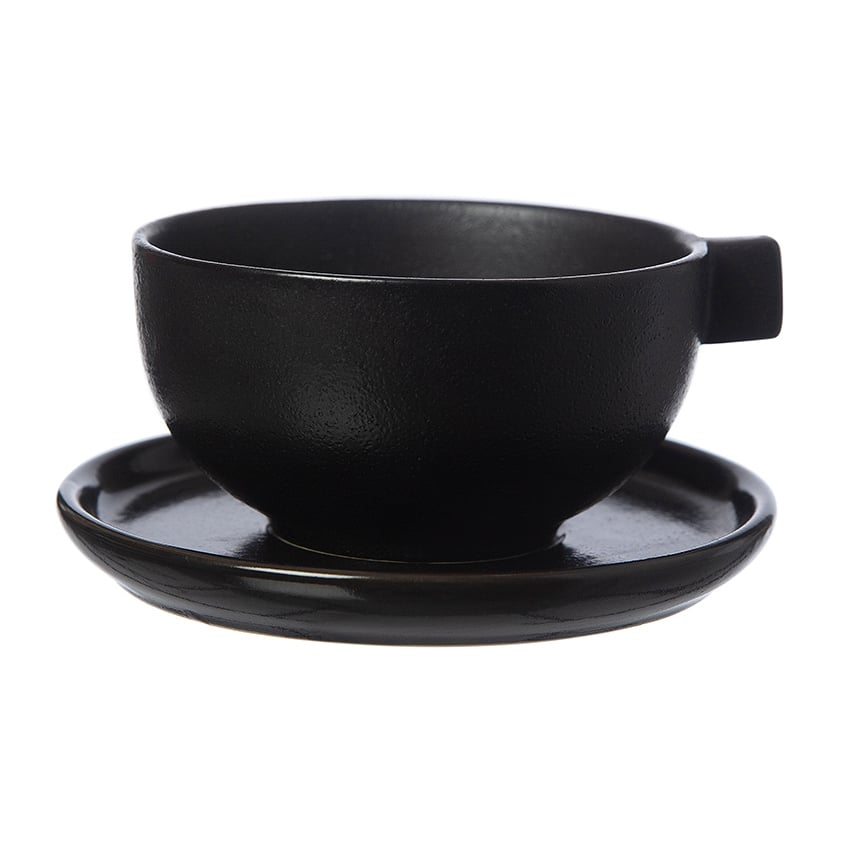 Ernst teacup with saucer 7.5 cm Black | Scandinavian Design | Teacups | Black