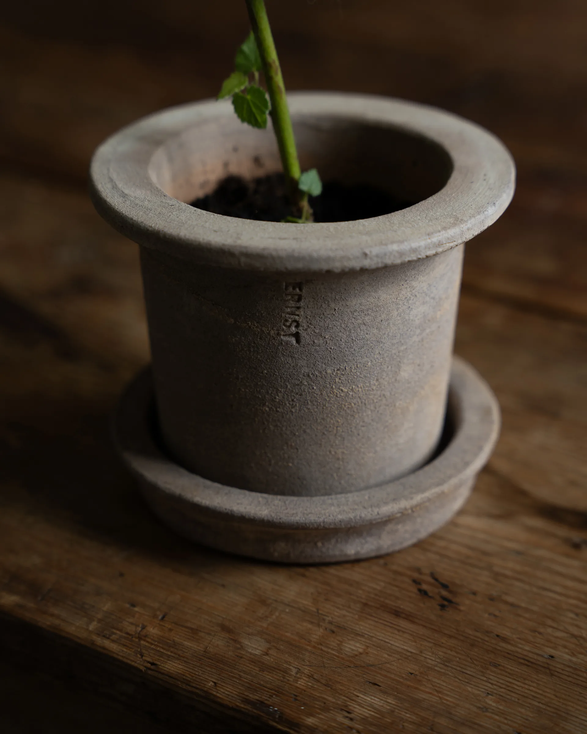 Ernst terracotta pot with saucer, Ø12x10 cm ERNST