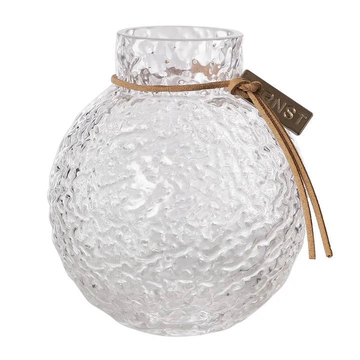 Ernst textured glass vase clear - Ø9x10 cm - ERNST