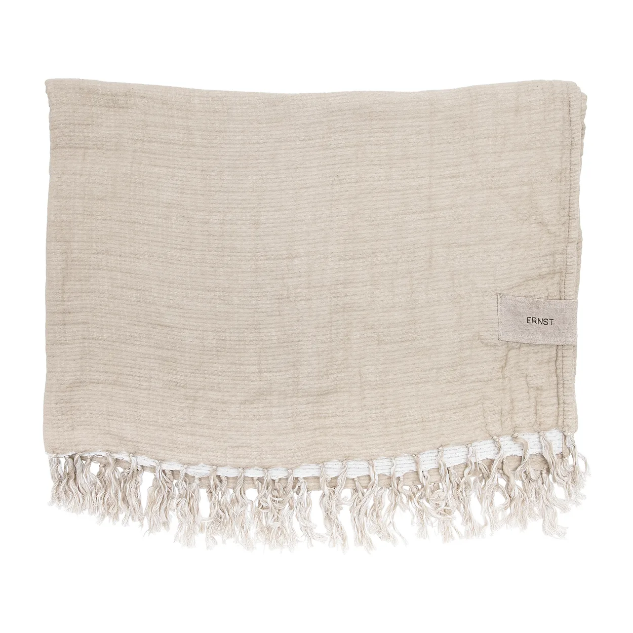 Ernst throw cotton 130x170 cm Beige | Scandinavian Design | Cotton blankets & throws | Beige