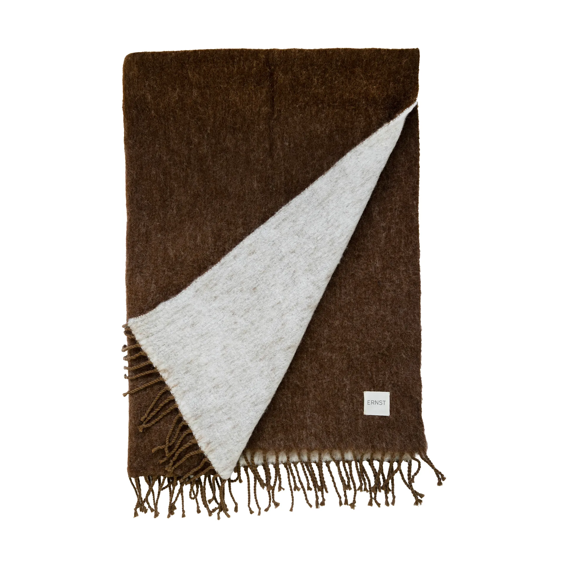 Ernst throw with fringe 130x170 cm, Caramel-white ERNST